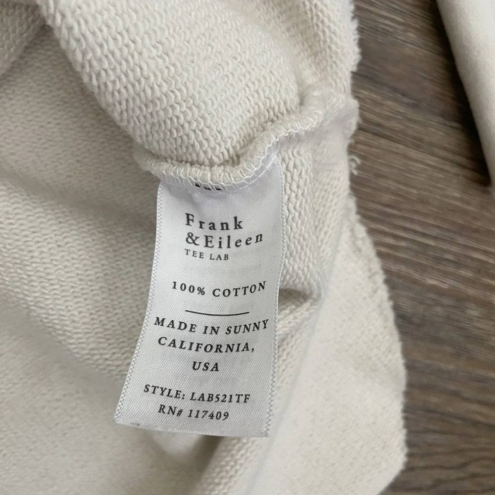 Frank & Eileen Kane Capelet Triple Fleece Pullover Cream Beige Hoodie XSMALL XS - Picture 5 of 5